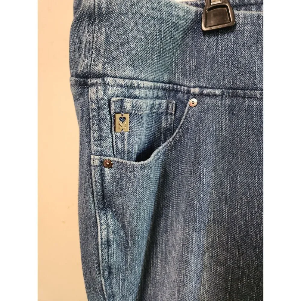 Belle by Kim Gravel Believe In Your Own Beauty Denim Blue Jeans Size 20W